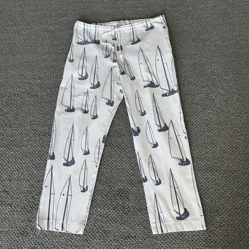 Vintage‎ Michigan Rag Co Sailboat Men's Drawstring Pants. Baggies. Medium